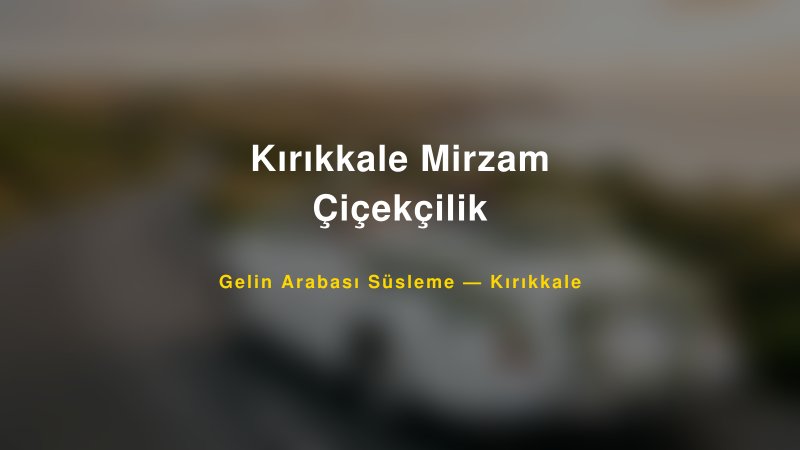 Kırıkkale Mirzam Çiçekçilik Gelin Arabası Süsleme Fiyatları