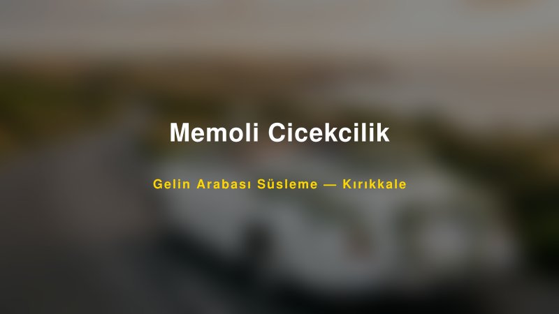 Memoli Cicekcilik ile Trend Gelin Arabası Yazıları ve Konseptleri